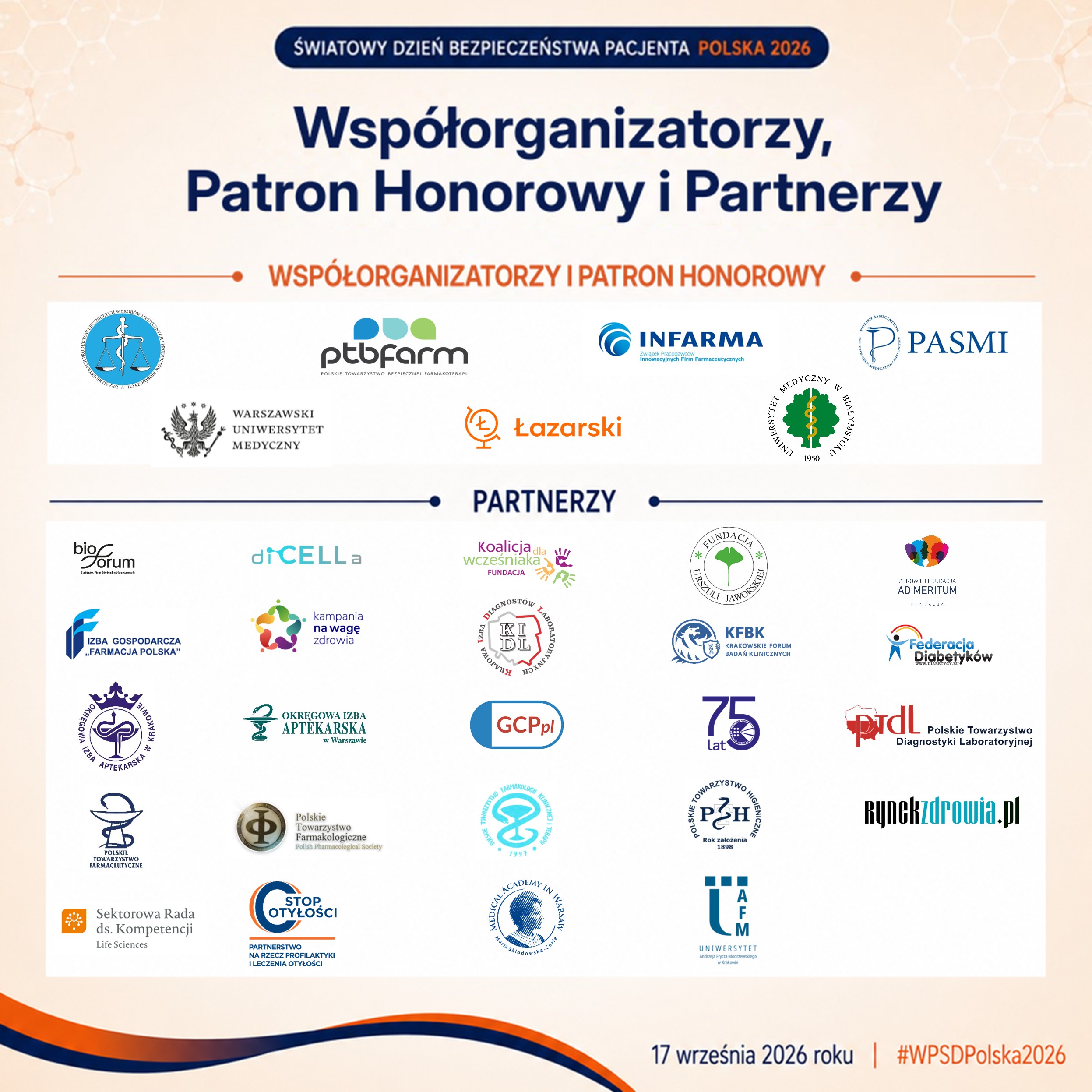 Logotypy patrona honorowego, Współorganizatorów i Partnerów WPSD Polska 2026
